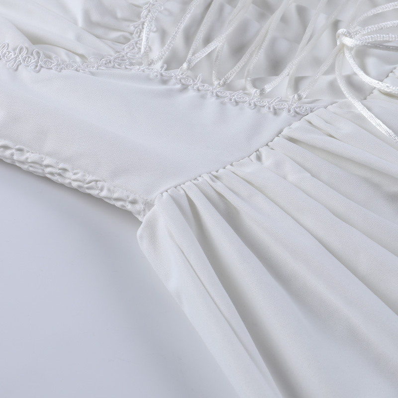 Princess Dress Puff Sleeve Tulle Tutu Square Collar Mesh Ruffle Bubble Skirt Wedding Evening Party Prom Mini Fairy Dress