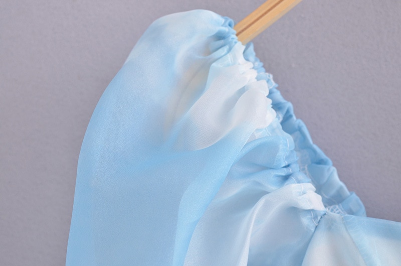 Princess Dress Puff Sleeve Tulle Tutu Square Collar Mesh Ruffle Bubble Skirt Wedding Evening Party Prom Mini Fairy Dress