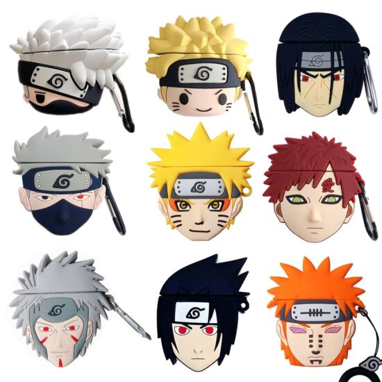 Airpods Cover Case Anime Naruto Kakashi Itachi Jiraiya Pain Gara Saski Earphone Case Soft Silicone Cute 3D