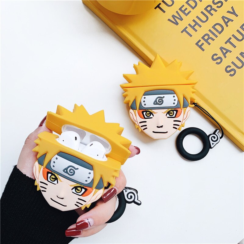 Airpods Cover Case Anime Naruto Kakashi Itachi Jiraiya Pain Gara Saski Earphone Case Soft Silicone Cute 3D