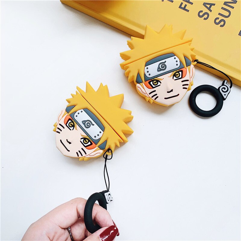 Airpods Cover Case Anime Naruto Kakashi Itachi Jiraiya Pain Gara Saski Earphone Case Soft Silicone Cute 3D