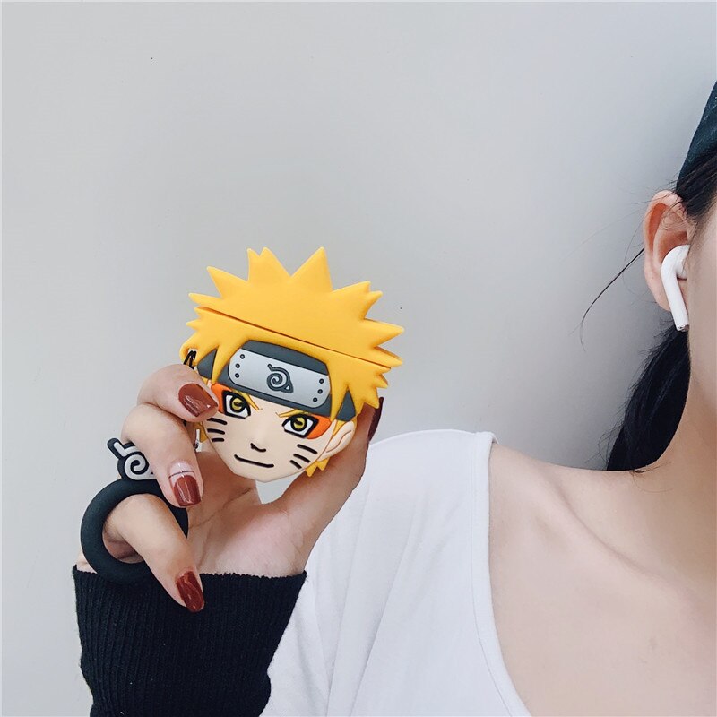 Airpods Cover Case Anime Naruto Kakashi Itachi Jiraiya Pain Gara Saski Earphone Case Soft Silicone Cute 3D