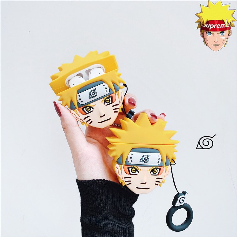 Airpods Cover Case Anime Naruto Kakashi Itachi Jiraiya Pain Gara Saski Earphone Case Soft Silicone Cute 3D