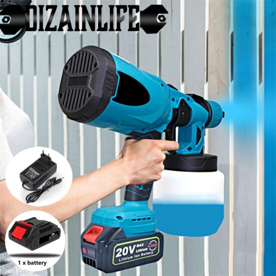 Electric Paint Spray Gun Cordless Paint Sprayer Auto Furniture Steel Coating Airbrush Compatible For Makita 18V Battery