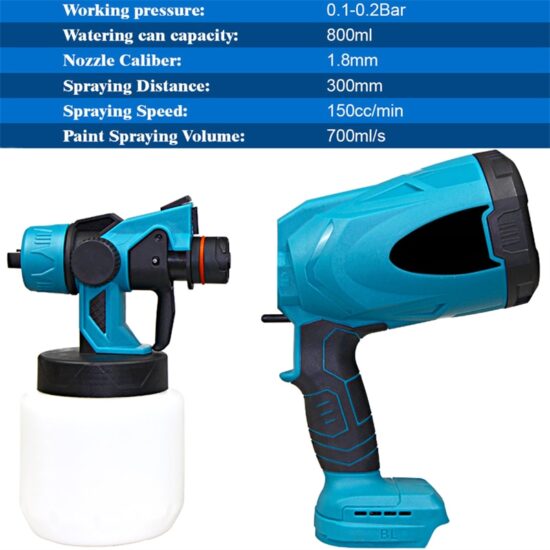 Electric Paint Spray Gun Cordless Paint Sprayer Auto Furniture Steel Coating Airbrush Compatible For Makita 18V Battery - Image 4