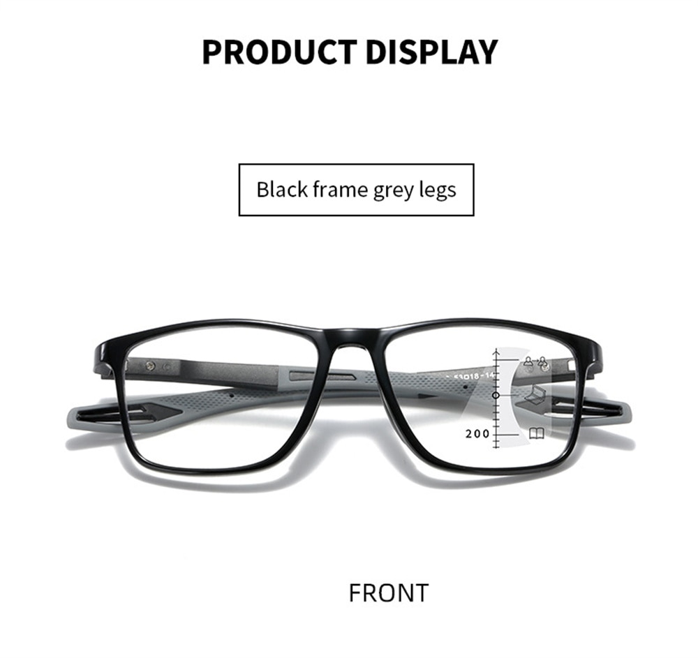Multifocal Reading Glasses Men/Women Progressive Near/Far Eyewear Ultralight Sports Farsight Eyeglasses Anti-blue Light TR90