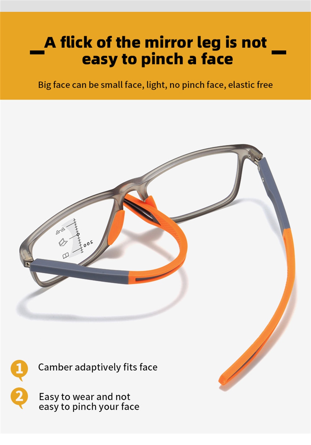 Multifocal Reading Glasses Men/Women Progressive Near/Far Eyewear Ultralight Sports Farsight Eyeglasses Anti-blue Light TR90