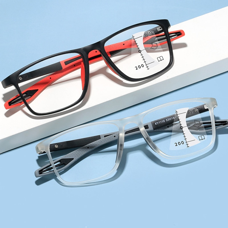 Multifocal Reading Glasses Men/Women Progressive Near/Far Eyewear Ultralight Sports Farsight Eyeglasses Anti-blue Light TR90