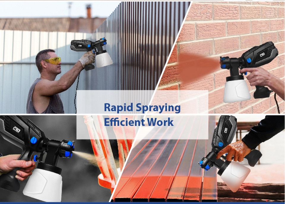 Electric Paint Spray Gun 4-Nozzle Sizes 1000ml/1200ml HVLP Household Paint Sprayer Flow Control Easy Spraying 600W/750W