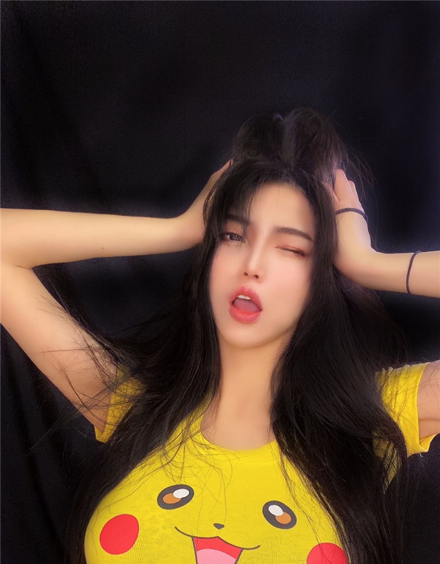 T-shirt Pokemon Pikachu Midriff-baring Kawaii Anime Short Sleeve TeeTops Shape-flaunting Sexy Slim Fit Shirt Cute Girls