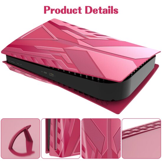 Faceplate Cover Case Skin for PS5 Console Black Side Plates Shell for Playstation 5 Disc Edition - Image 3