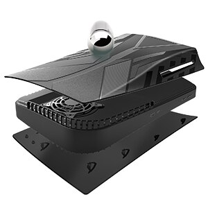 Faceplate Cover Case Skin for PS5 Console Black Side Plates Shell for Playstation 5 Disc Edition