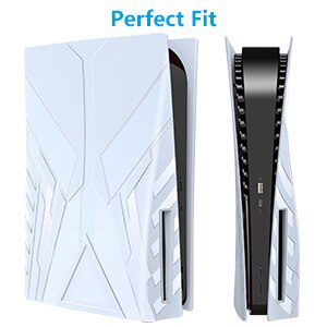 Faceplate Cover Case Skin for PS5 Console Black Side Plates Shell for Playstation 5 Disc Edition