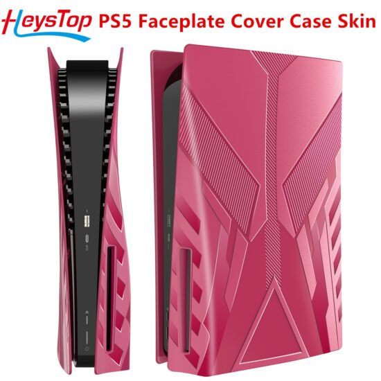 Faceplate Cover Case Skin for PS5 Console Black Side Plates Shell for Playstation 5 Disc Edition