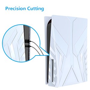 Faceplate Cover Case Skin for PS5 Console Black Side Plates Shell for Playstation 5 Disc Edition