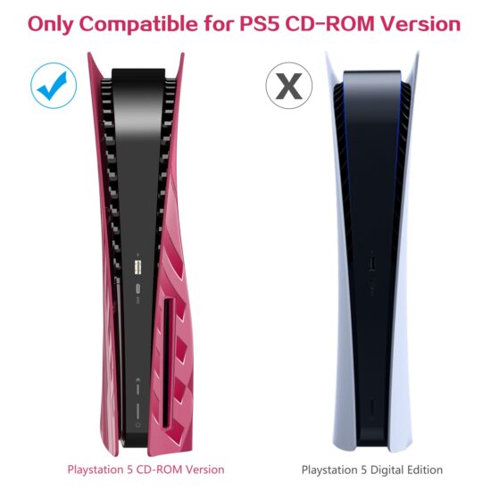Faceplate Cover Case Skin for PS5 Console Black Side Plates Shell for Playstation 5 Disc Edition - Image 5