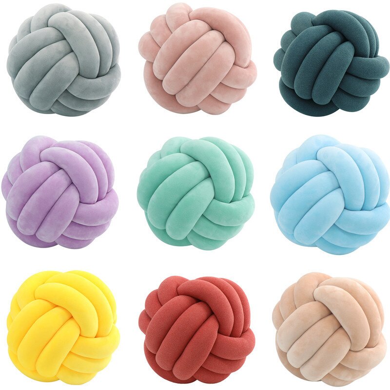 Cushion Sofa Throw Pillow Soft Round Handmade Knotted Ball Car Bedding Stuffed Pillow Bed Living Room Chair Home Decor