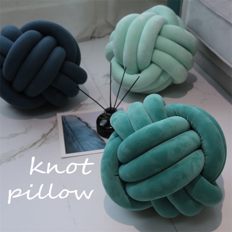 Cushion Sofa Throw Pillow Soft Round Handmade Knotted Ball Car Bedding Stuffed Pillow Bed Living Room Chair Home Decor