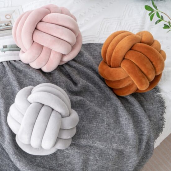 ⁦Cushion Sofa Throw Pillow Soft Round Handmade Knotted Ball Car Bedding Stuffed Pillow Bed Living Room Chair Home Decor⁩ - الصورة ⁦3⁩