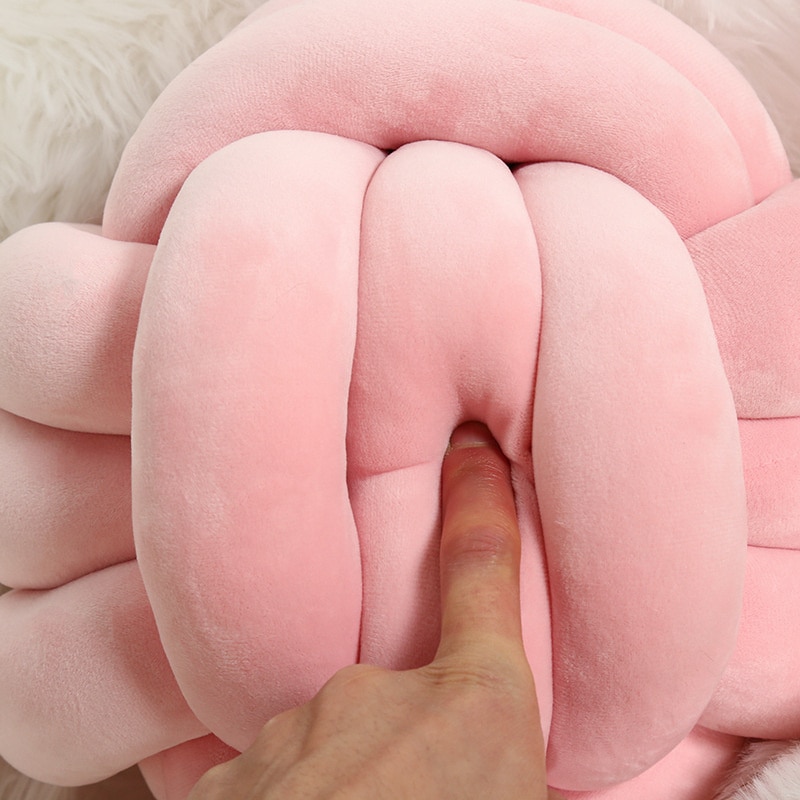 Cushion Sofa Throw Pillow Soft Round Handmade Knotted Ball Car Bedding Stuffed Pillow Bed Living Room Chair Home Decor