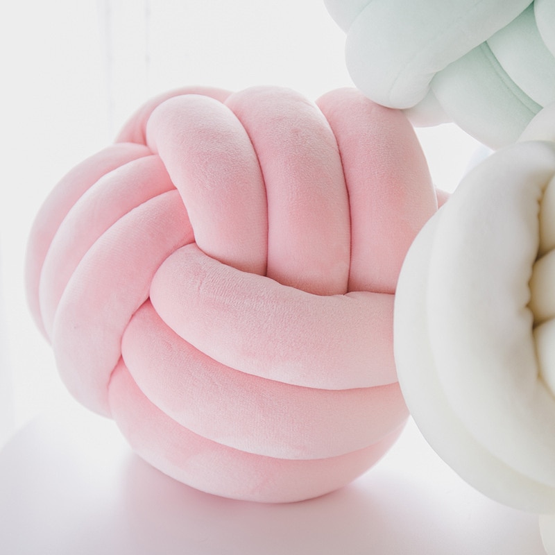 Cushion Sofa Throw Pillow Soft Round Handmade Knotted Ball Car Bedding Stuffed Pillow Bed Living Room Chair Home Decor