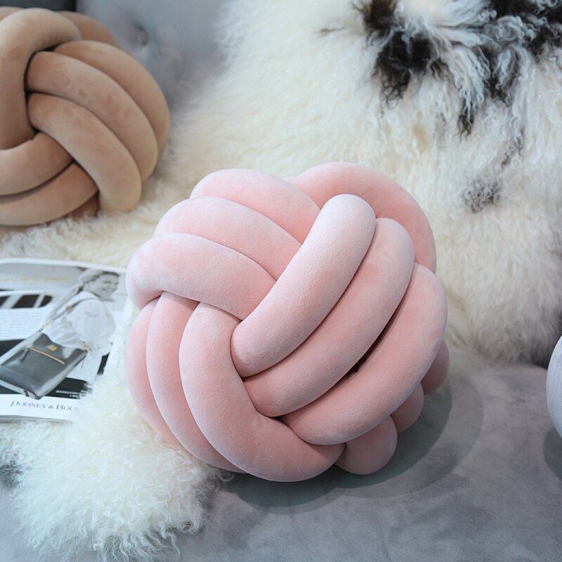 Cushion Sofa Throw Pillow Soft Round Handmade Knotted Ball Car Bedding Stuffed Pillow Bed Living Room Chair Home Decor
