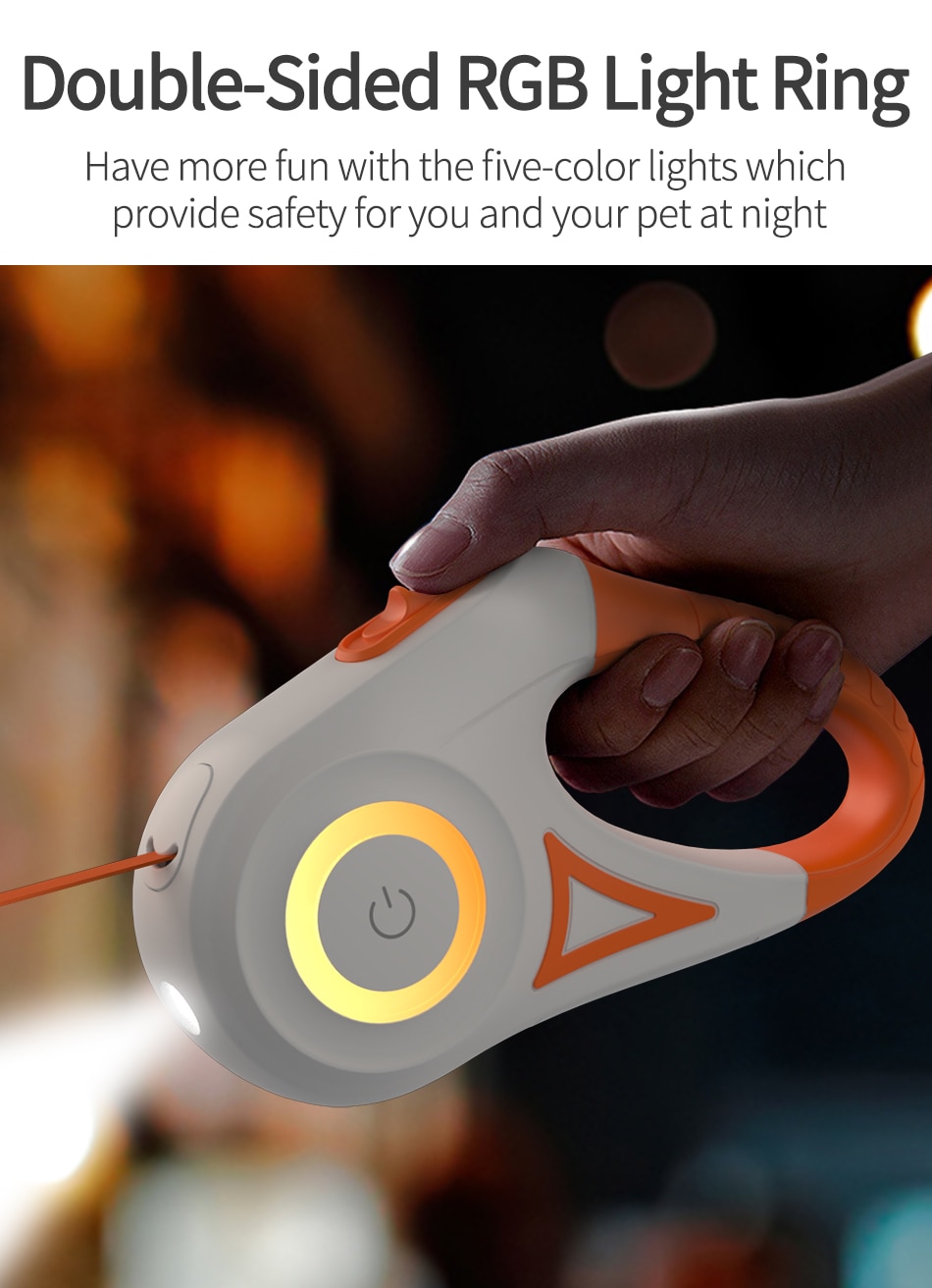 Lead Light Straps For Dog Puppy Pet Flexi Walking Running 5M Automatic Retractable Leash LED Luminous Leading Fashion