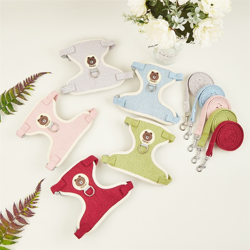 Rabbit Harness and Leash Set Bunny Pet Accessories Vest Newest Cute Harnesses cat dog Leashes for Walking Pets Supplies