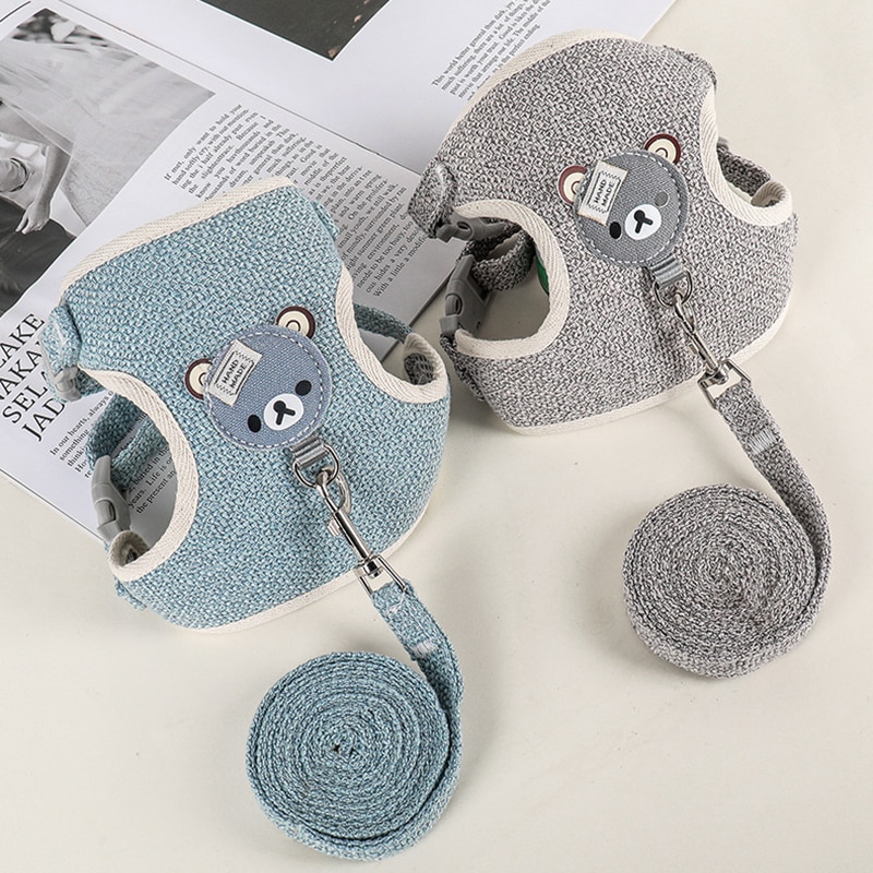Rabbit Harness and Leash Set Bunny Pet Accessories Vest Newest Cute Harnesses cat dog Leashes for Walking Pets Supplies