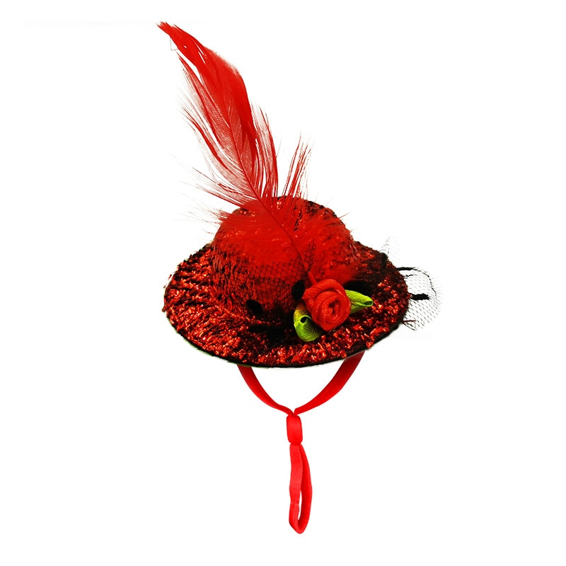 Chicken Hat for Hens Tiny Pets Funny Chicken Accessories Feather Top Hat Rooster Parrot Hamster Poultry Stylish Shows Costumes
