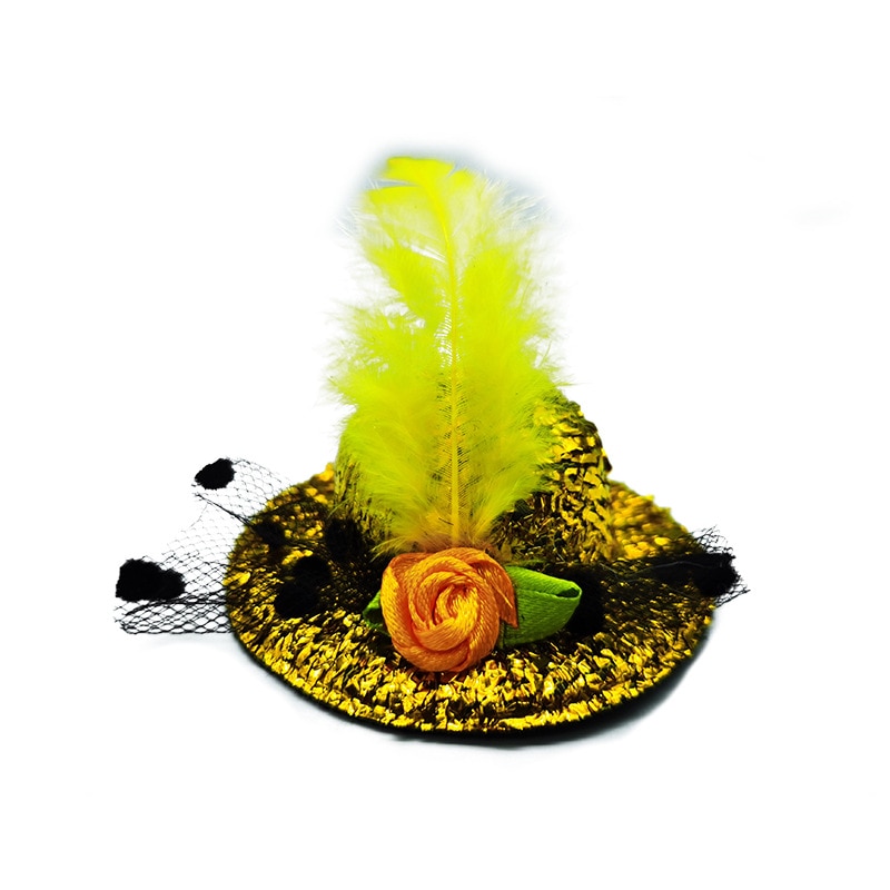 Chicken Hat for Hens Tiny Pets Funny Chicken Accessories Feather Top Hat Rooster Parrot Hamster Poultry Stylish Shows Costumes