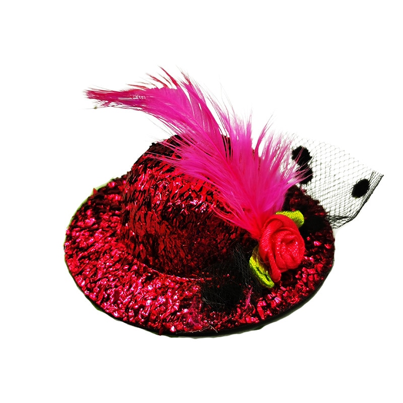 Chicken Hat for Hens Tiny Pets Funny Chicken Accessories Feather Top Hat Rooster Parrot Hamster Poultry Stylish Shows Costumes