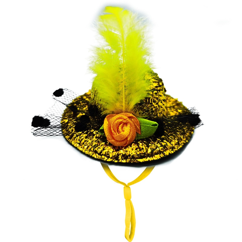 Chicken Hat for Hens Tiny Pets Funny Chicken Accessories Feather Top Hat Rooster Parrot Hamster Poultry Stylish Shows Costumes