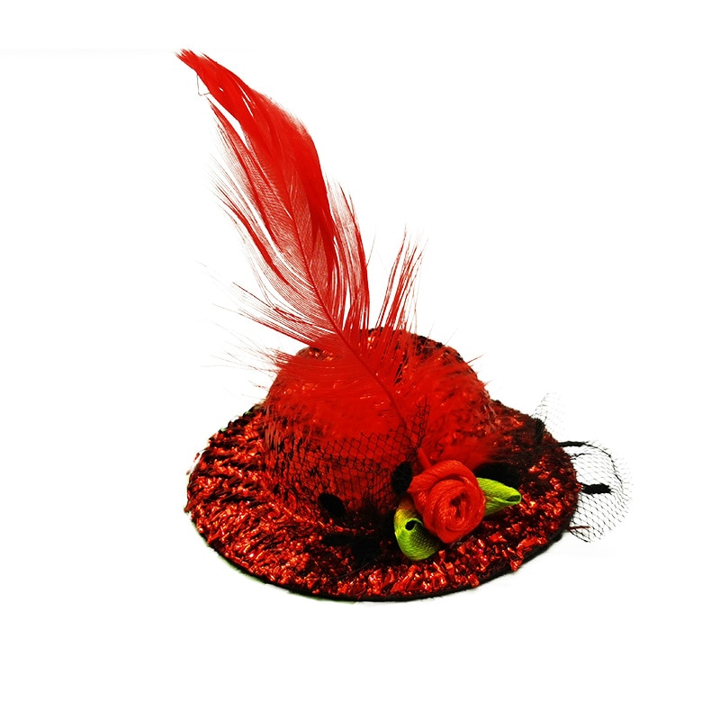 Chicken Hat for Hens Tiny Pets Funny Chicken Accessories Feather Top Hat Rooster Parrot Hamster Poultry Stylish Shows Costumes