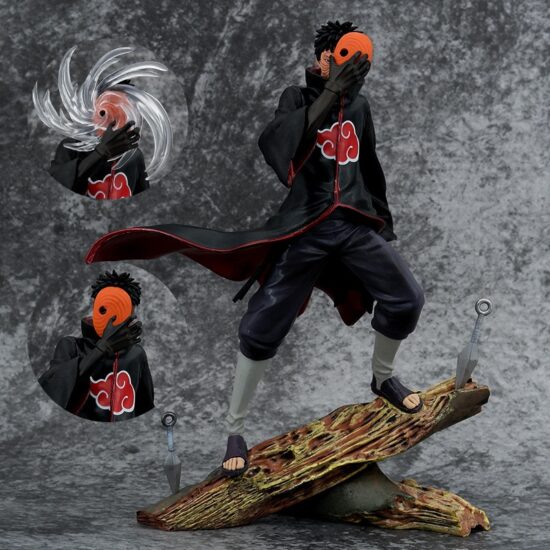 Naruto Anime Figure Obito Uchiha Tobi Head Changeable Action Figurine Pvc Statue Model Desktop Decoration Toy Gift 26cm