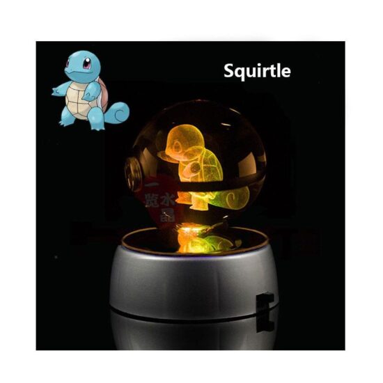 Anime Pokemon 3D Crystal Ball Snorlax Figure Pokeball Engraving Crystal Charizard Model with LED Light Base ANIME GIFT - Image 3