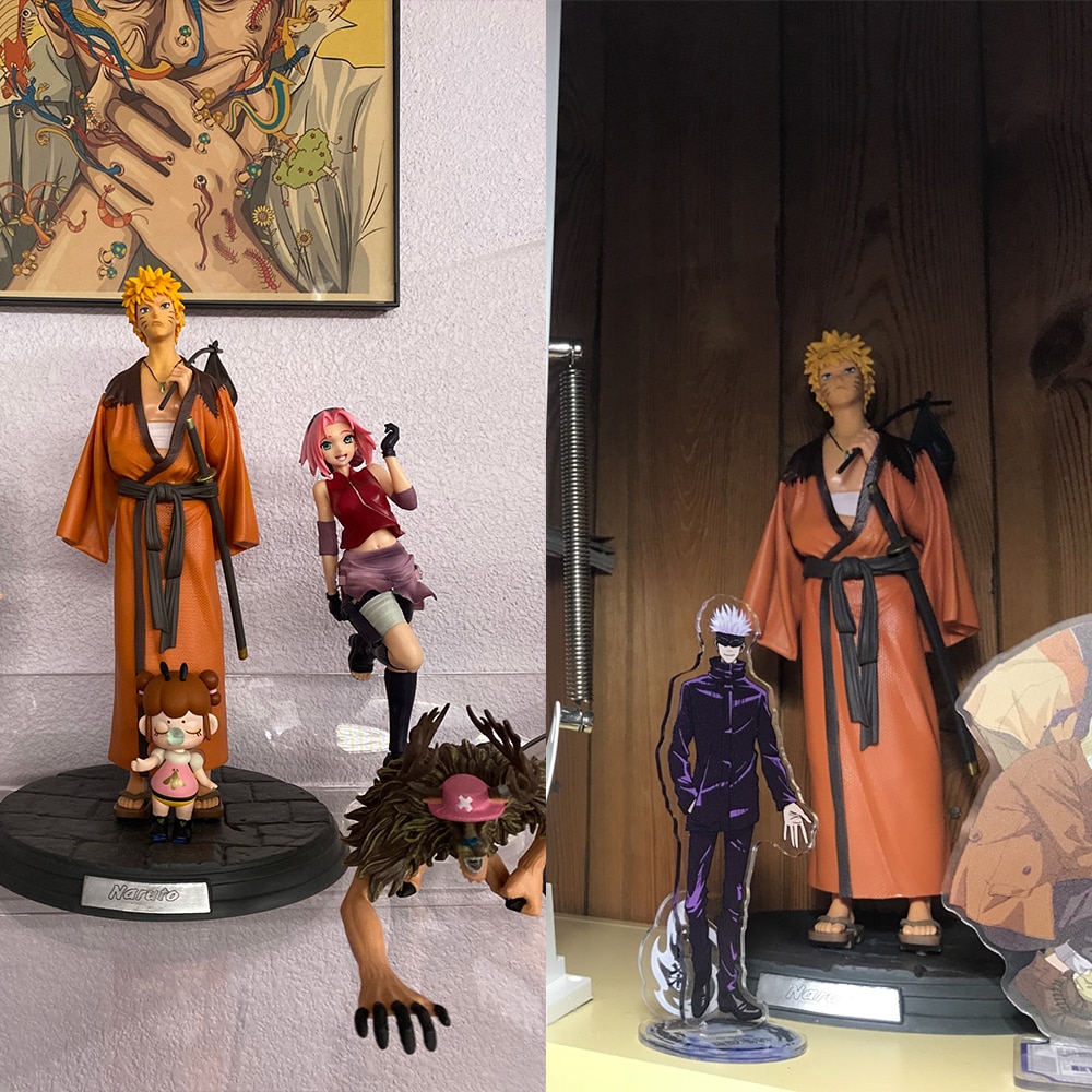 Naruto Anime Figure Uchiha Sasuke Uzumaki Naruto PVC Action Shippuden Vibration Stars Figurine Model 30CM