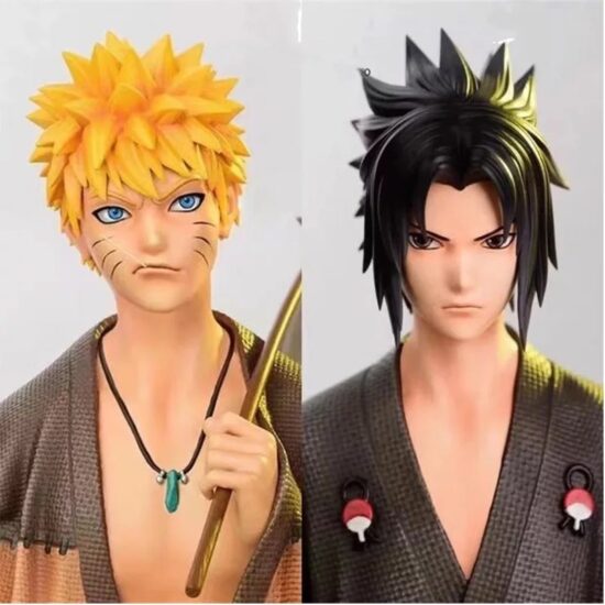 Naruto Anime Figure Uchiha Sasuke Uzumaki Naruto PVC Action Shippuden Vibration Stars Figurine Model 30CM