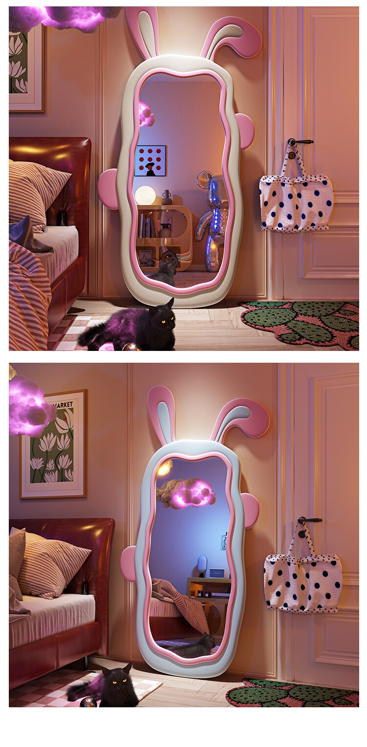 Rabbit Mirror Wall Decorative Maiden Aesthetic Mirror Design Full Length Large Stand Espejo Bedroom Decor