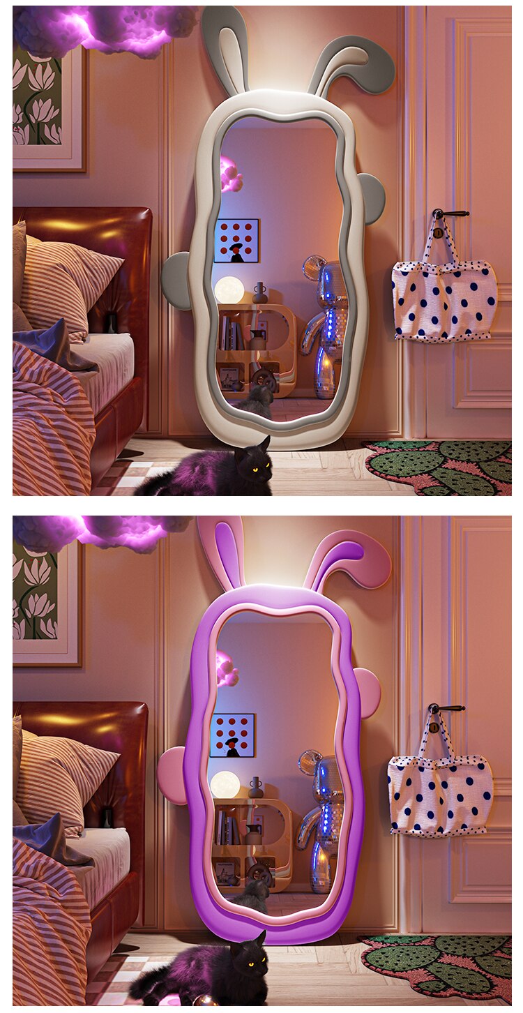 Rabbit Mirror Wall Decorative Maiden Aesthetic Mirror Design Full Length Large Stand Espejo Bedroom Decor