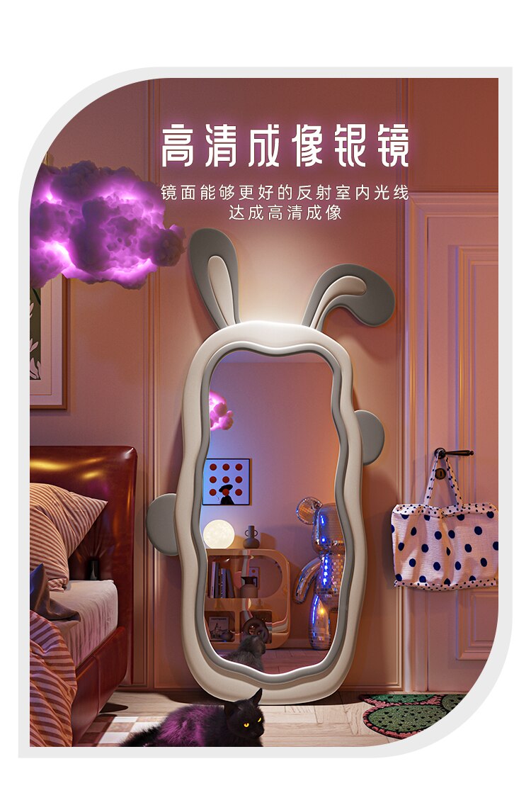 Rabbit Mirror Wall Decorative Maiden Aesthetic Mirror Design Full Length Large Stand Espejo Bedroom Decor