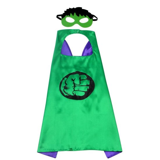 ⁦Avengers Superhero Cloak Cosplay Costume Kids Movie Character shaikyuu Peter Parker Hulk Cape Fantasy action figure 1Set Child⁩ - الصورة ⁦5⁩