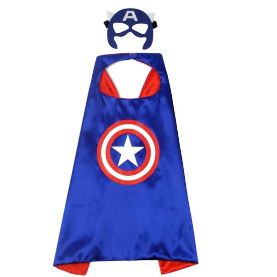 ⁦Avengers Superhero Cloak Cosplay Costume Kids Movie Character shaikyuu Peter Parker Hulk Cape Fantasy action figure 1Set Child⁩ - الصورة ⁦3⁩