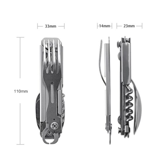 Tableware Multi-function Portable Knife Fork Spoon Bottle Opener Foldable Cutlery Camping Equipment - Image 3