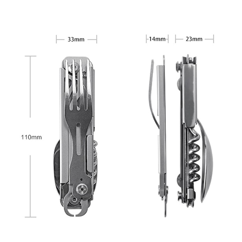 Tableware Multi-function Portable Knife Fork Spoon Bottle Opener Foldable Cutlery Camping Equipment