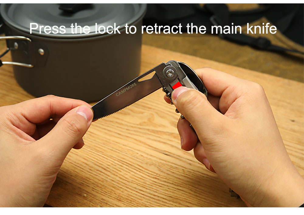 Tableware Multi-function Portable Knife Fork Spoon Bottle Opener Foldable Cutlery Camping Equipment