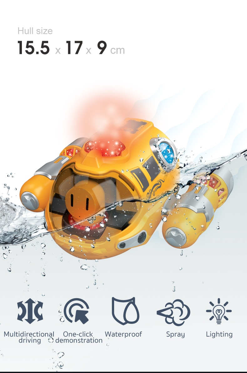Remote Control Motorboat Waterproof Spray Swimming Pool Bathing RC Steamboat Toys And Gift