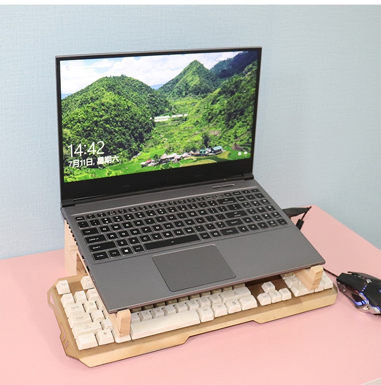 Laptop Stand Assembled Wood Lapdesk Riser For 11-17 inch Laptop Cooling Bracket For Macbook Dell Reinforced Support Base