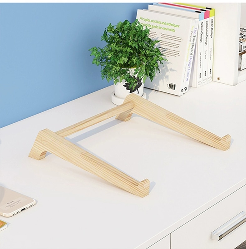 Laptop Stand Assembled Wood Lapdesk Riser For 11-17 inch Laptop Cooling Bracket For Macbook Dell Reinforced Support Base