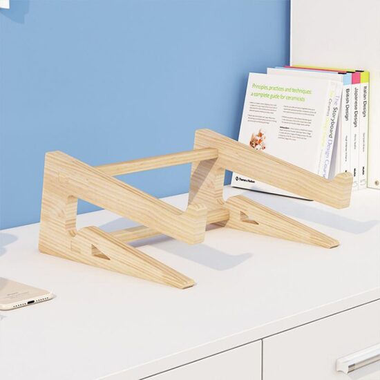 Laptop Stand Assembled Wood Lapdesk Riser For 11-17 inch Laptop Cooling Bracket For Macbook Dell Reinforced Support Base - Image 2